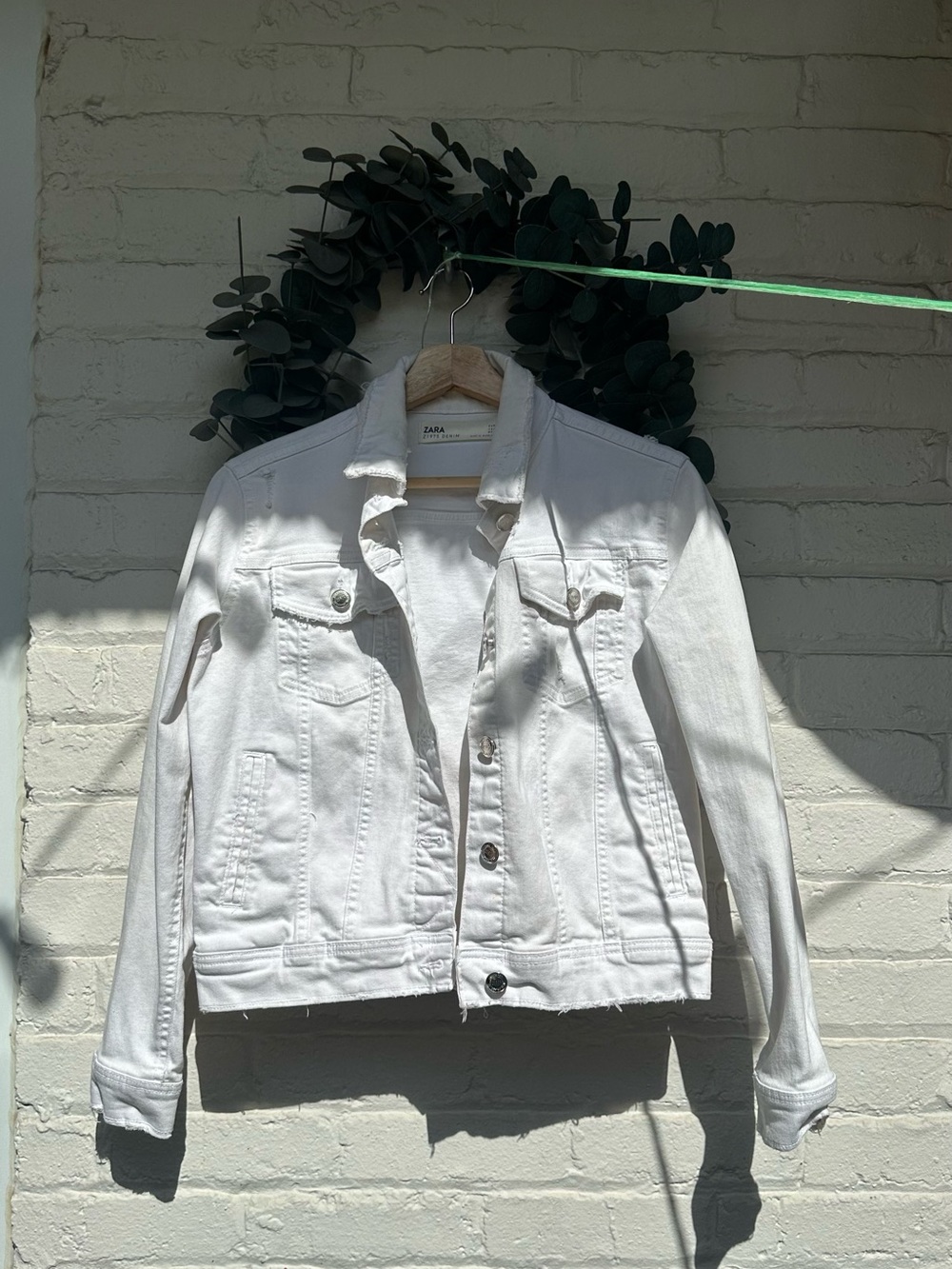 Zara White Denim Jacket